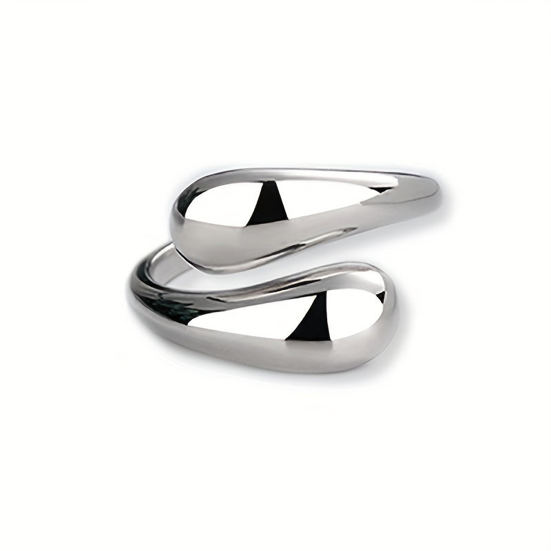 925 Sterling Silver Irregular Design Wrap Ring, Party Accessory