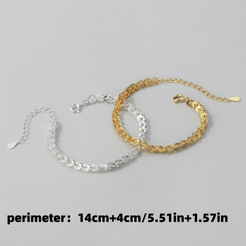 925 Silver Glitter Phoenix Tail Bracelet, Hypoallergenic
