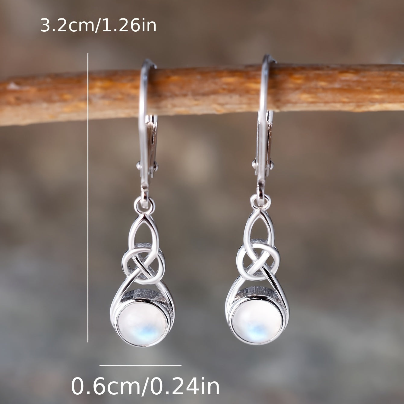 Sterling 925 Silver Natural Synthetic Gems Dangle Earrings