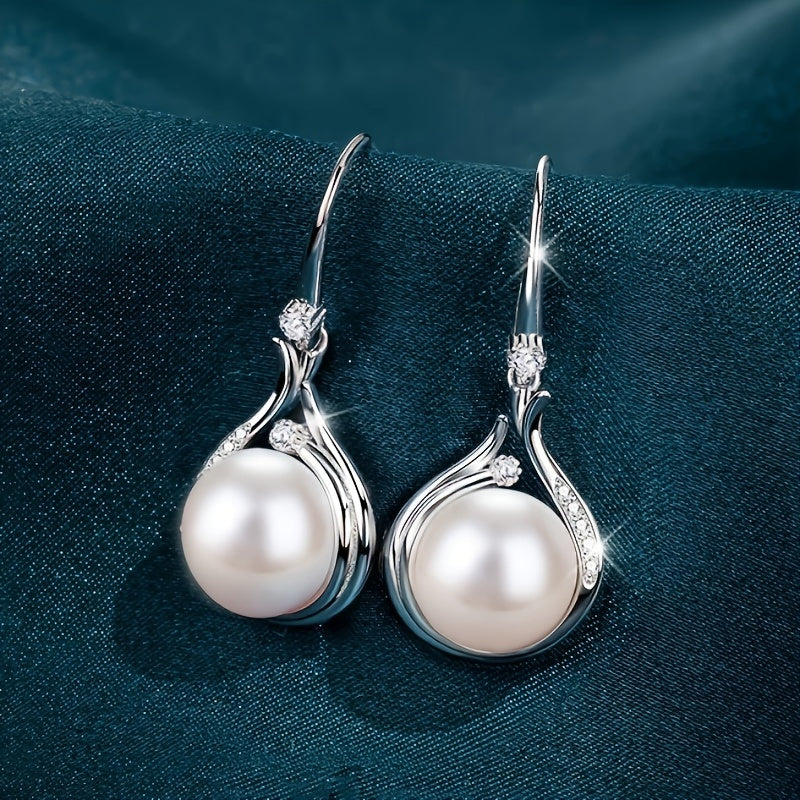 Vintage Style Dangle Earrings with Imitation Pearl